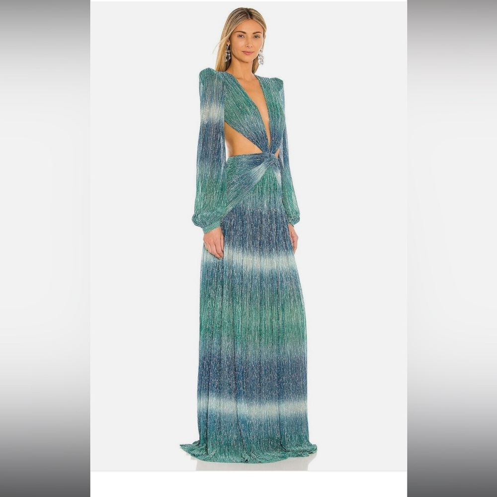 PATBO Ombre Lurex Cut-Out Maxi Dress Gown